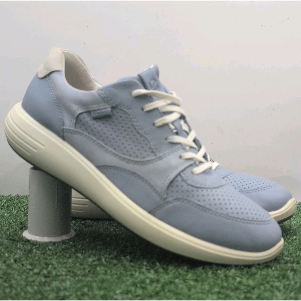 Ecco Shoes Women's Size 9 M Medium Light Blue White Running Sneakers Leather